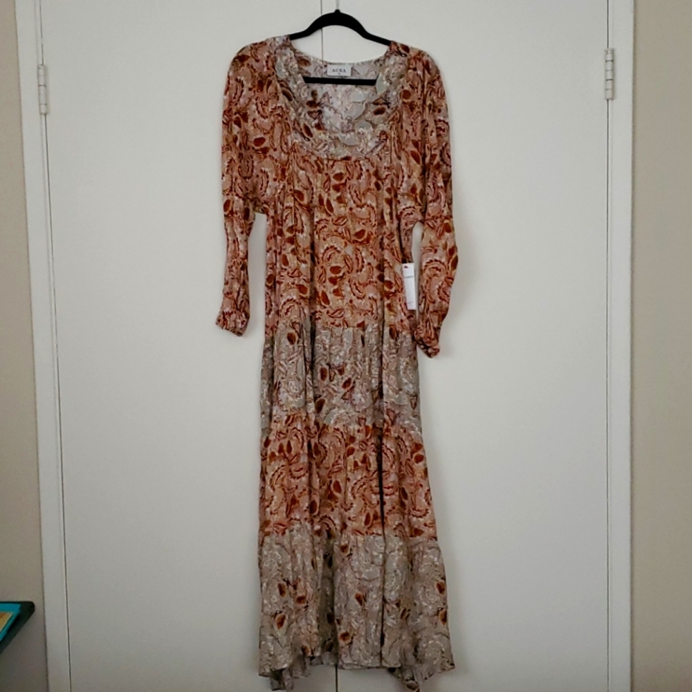 Red Dress Long Sleeve Maxi Dress